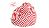 DOLPHIN XXXL PRINTED FABRIC BEAN BAG- RED & WHITE - WASHABLE (COVER)