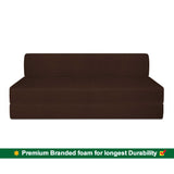 DOLPHIN ZEAL 3 SEATER SOFA CUM BED-BROWN with Free micro fiber Designer cushions