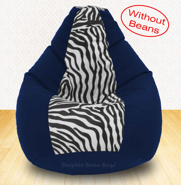 DOLPHIN XXXL N.Blue/Zebra(Blk-White)-FABRIC-COVERS(without Beans)