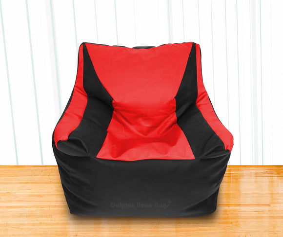 DOLPHIN XXL Beany Chair Black/Red-Filled (With Beans)