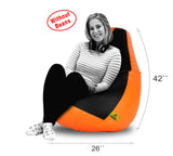 DOLPHIN XXL BLACK&ORANGE BEAN BAG-COVERS(Without Beans)