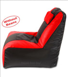 DOLPHIN XXXL RECLINER BEAN BAG-BLACK/RED-COVER (Without Beans)
