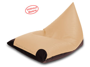 Dolphin Jumbo Pyramid Bean Bags-Beige/Brown-Cover (without Beans)