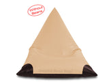 Dolphin Jumbo Pyramid Bean Bags-Beige/Brown-Cover (without Beans)