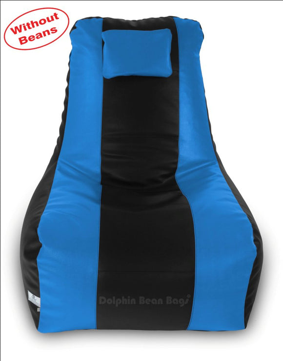 DOLPHIN XXXL RECLINER BEAN BAG-BLACK/BLUE-COVER (Without Beans)