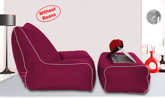 Dolphin Gamer Bean Bag with Footrest Maroon-Covers (Without Beans)