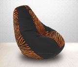 DOLPHIN XXL BLACK/GOLDEN ZEBRA-FABRIC-FILLED & WASHABLE (with Beans)