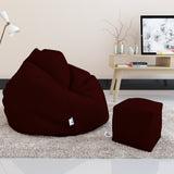 DOLPHIN BEAN BAG PREMIUM XXXL SIZE- Filled (With Beans) - COMBO (with  Footrest)