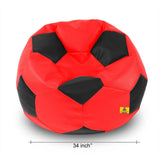 DOLPHIN XXL FOOTBALL BEAN BAG-BLACK/RED-Filled (With Beans)