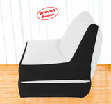 Dolphin Recliner Bean Bag Black/White-Covers (Without Beans)