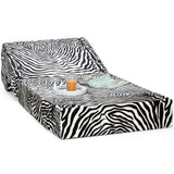 Dolphin Zeal 1 Seater Sofa Bed- Zebra - 2.5ft x 6ft with Free micro fiber Designer cushions
