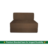 Dolphin Zeal 1 Seater Sofa Bed-Tan- 2.5ft x 6ft with Free micro fiber Designer cushions