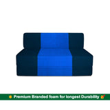 Dolphin Zeal 1 Seater Sofa Bed-N.Blue & R.Blue- 3ft x 6ft with Free micro fiber Designer cushions