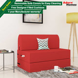 Dolphin Zeal 1 Seater Sofa Bed- Maroon - 2.5ft x 6ft with Free micro fiber Designer cushions