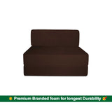 Dolphin Zeal 1 Seater Sofa Bed- Brown - 2.5ft x 6ft with Free micro fiber Designer cushions