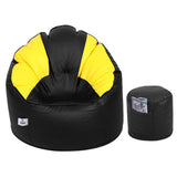 DOLPHIN XXXL Muda Chair Combo with Footrest-Filled (With Beans) -Dual Multi Colour