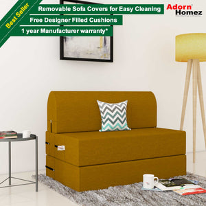 Dolphin Zeal 1 Seater Sofa Bed-Burnish- 3ft x 6ft with Free micro fiber Designer cushions