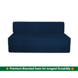 Dolphin Zeal 2 Seater Sofa Bed-Navy Blue- 4ft x 6ft with Free micro fiber Designer cushions