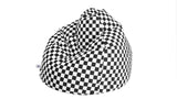 DOLPHIN XL PRINTED FABRIC BEAN BAG-BLACK & WHITE - WASHABLE (With Beans)