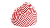 DOLPHIN XXXL PRINTED FABRIC BEAN BAG- RED & WHITE - WASHABLE (With Beans)