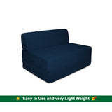 Dolphin Zeal 1 Seater Sofa Bed- N.Blue - 2.5ft x 6ft with Free micro fiber Designer cushions