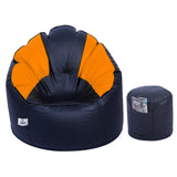 DOLPHIN XXL Muda Chair Combo with Footrest-Filled (With Beans) - Dual Multi Colour