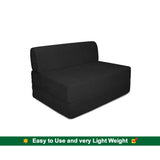 Dolphin Zeal 1 Seater Sofa Bed- Black - 2.5ft x 6ft with Free micro fiber Designer cushions