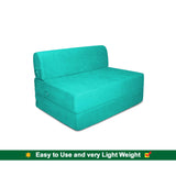 Dolphin Zeal 1 Seater Sofa Bed- Turquoise - 2.5ft x 6ft with Free micro fiber Designer cushions
