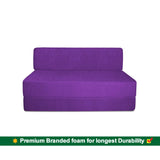Dolphin Zeal 1 Seater Sofa Bed-Purple- 3ft x 6ft with Free micro fiber Designer cushions