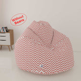DOLPHIN XXL FABRIC PRINTED BEAN BAG-RED & WHITE- WASHABLE (COVER)