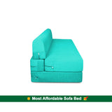Dolphin Zeal 1 Seater Sofa Bed- Turquoise - 2.5ft x 6ft with Free micro fiber Designer cushions