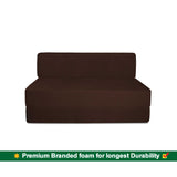 Dolphin Zeal 1 Seater Sofa Bed-Brown- 3ft x 6ft with Free micro fiber Designer cushions