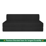 DOLPHIN ZEAL 3 SEATER SOFA CUM BED-Black with Free micro fiber Designer cushions