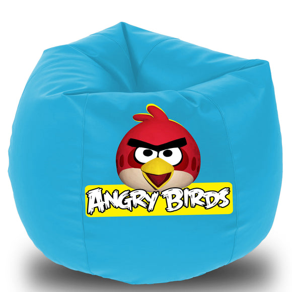 Dolphin Printed Bean Bag XXXL- Angry Bird- Filled (With Beans)