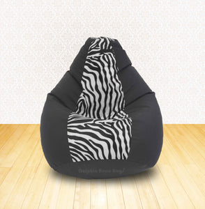 DOLPHIN XL Black/Zebra(Blk-White)-FABRIC-FILLED & WASHABLE (with Beans)