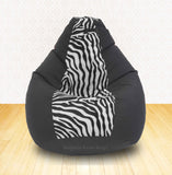 DOLPHIN XXL Black/Zebra(Blk-White)-FABRIC-FILLED & WASHABLE (with Beans)