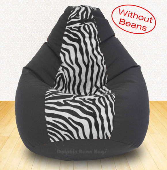 DOLPHIN XXXL Black/Zebra(Blk-White)-FABRIC-COVERS(without Beans)