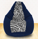 DOLPHIN XXXL N.Blue/Zebra(Blk-White)-FABRIC-FILLED & WASHABLE (with Beans)