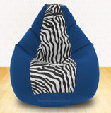 DOLPHIN XXXL R.Blue/Zebra(Blk-White)-FABRIC-FILLED & WASHABLE (with Beans)