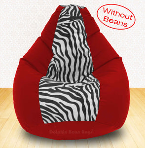 DOLPHIN XXXL Red/Zebra(Blk-White)-FABRIC-COVERS(without Beans)