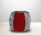 DOLPHIN XL Red/Zebra(Blk-White)-FABRIC-FILLED & WASHABLE (with Beans)