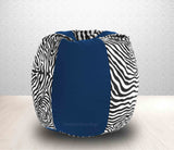 DOLPHIN XXL R.Blue/Zebra(Blk-White)-FABRIC-FILLED & WASHABLE (with Beans)