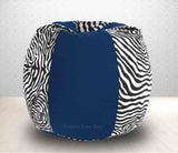DOLPHIN XXXL R.Blue/Zebra(Blk-White)-FABRIC-FILLED & WASHABLE (with Beans)