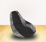 DOLPHIN XL Black/Zebra(Blk-White)-FABRIC-FILLED & WASHABLE (with Beans)