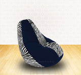 DOLPHIN XL N.Blue/Zebra(Blk-White)-FABRIC-FILLED & WASHABLE (with Beans)