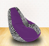 DOLPHIN XXL Purple/Zebra(Blk-White)-FABRIC-FILLED & WASHABLE (with Beans)