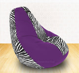 DOLPHIN XXXL Purple/Zebra(Blk-White)-FABRIC-FILLED & WASHABLE (with Beans)