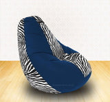 DOLPHIN XXL R.Blue/Zebra(Blk-White)-FABRIC-COVERS(without Beans)