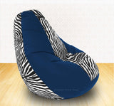 DOLPHIN XXXL R.Blue/Zebra(Blk-White)-FABRIC-COVERS(without Beans)