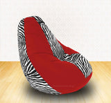 DOLPHIN XXL Red/Zebra(Blk-White)-FABRIC-FILLED & WASHABLE (with Beans)